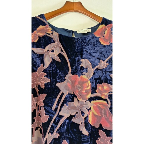 LOVERICHE Dark Floral Velvet Burnout Knee Length Tunic Top Sz M Boho Western - Picture 8 of 12